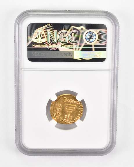 MS AD 641-668 Byzantine Empire AV Solidus Slight Bend Clipped - NGC