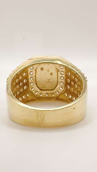 Men's 14kt Solid Yellow Gold & CZ Ring