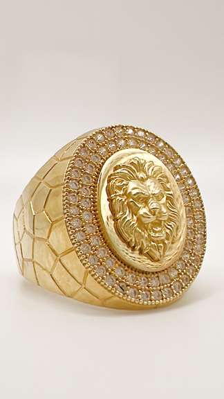 Men's 14kt Solid Yellow Gold & CZ Ring