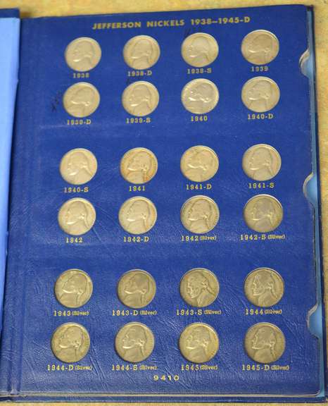 Complete 1938-1964 Jefferson Nickel Whitman Album, Coins Circulated.