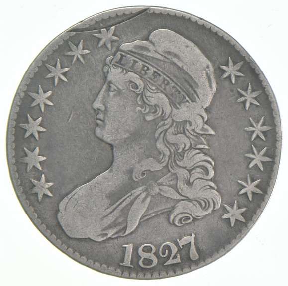 1827/6 Capped Bust Half Dollar Planchet Cutter Error 101