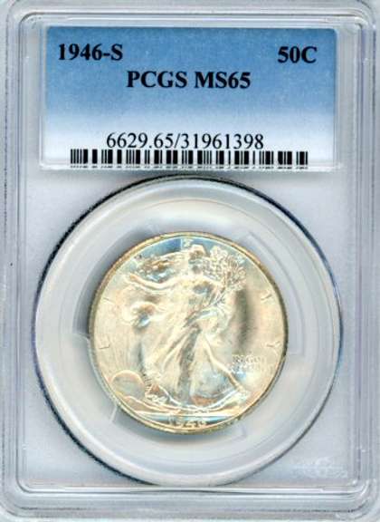 1946-S Walking Liberty Half Dollar in PCGS MS65