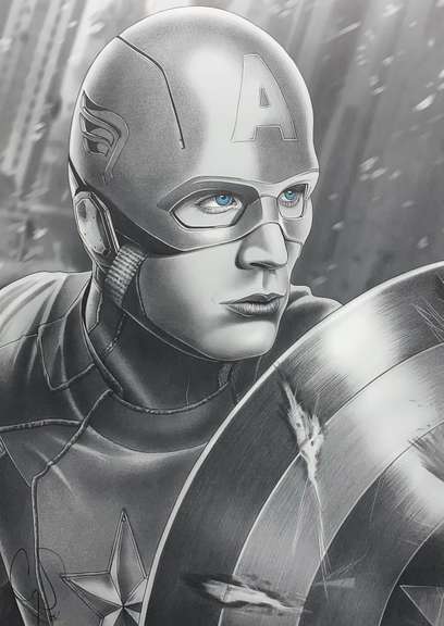 Captain America Cory Smith Hand Colored Print