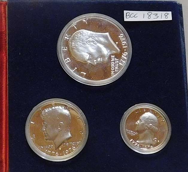 1976 3 pc PRF Silver BiCen Set, GEM