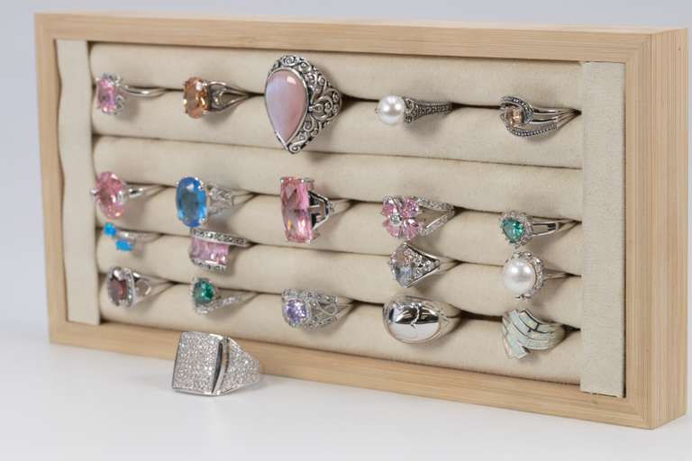 .925 Sterling Silver Curated Ring Set 20 RIng Lot Various Sizes & Styles