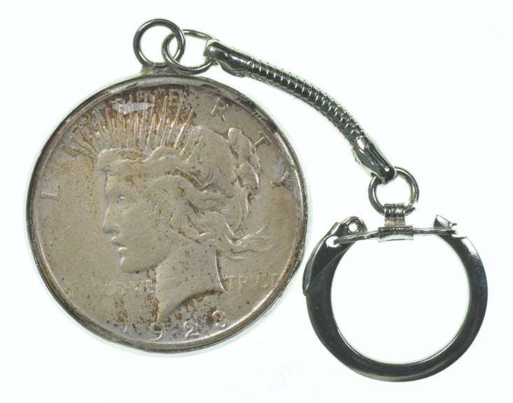 1923 Peace Silver Dollar Howdy Podner Las Vegas Nevada KeyChain Holder