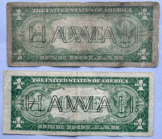 2 Hawaii Emergency Issue $1 1935 A Silver Certificates