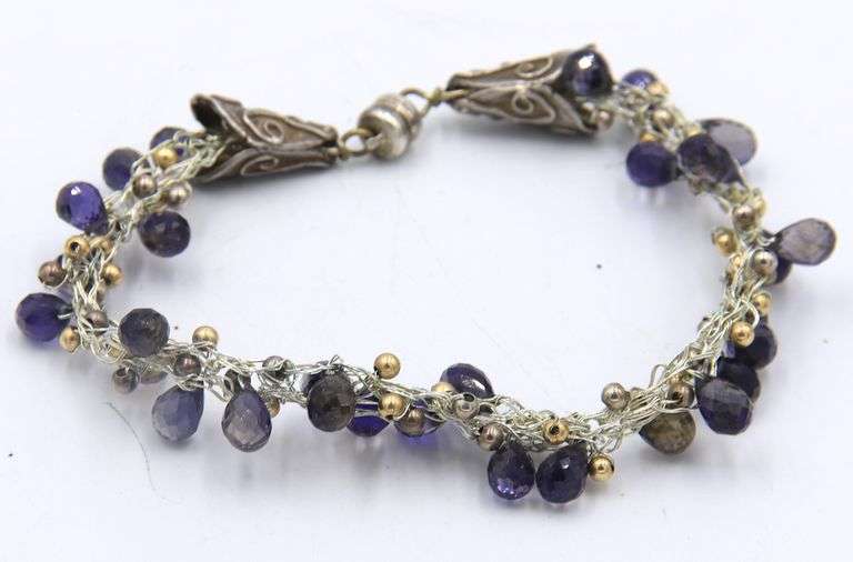 Set of  Amethyst Necklace with Matching Bracelet