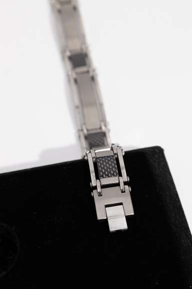 15mm Tungsten Bracelet with Carbon Fiber Inlays 8.5 Inch