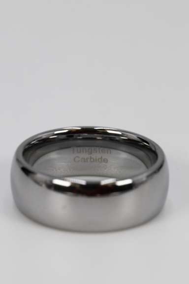 Men's Tungsten Carbide Shiny Finish Wedding Band Comfort Fit Ring Size 7.5