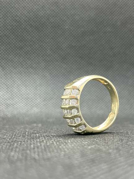 BOLD NEW MENS 14K CLUSTER DIAMOND MULTI-ROW BAND RING