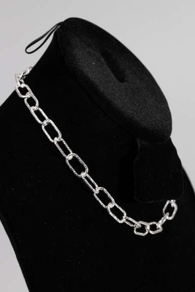 .925 Sterling Silver 9mm Diamond Cut Paperclip Chain 16 Inches