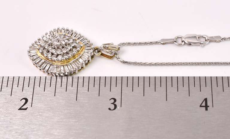 Amazing Diamond Cluster Pendant Necklace in 10K and 14K White Gold