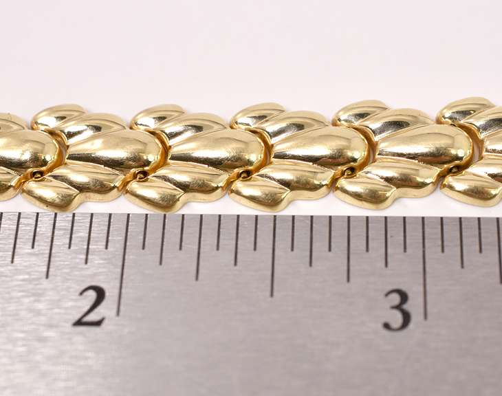 Lavish Fancy Link Bracelet in 14K Yellow Gold