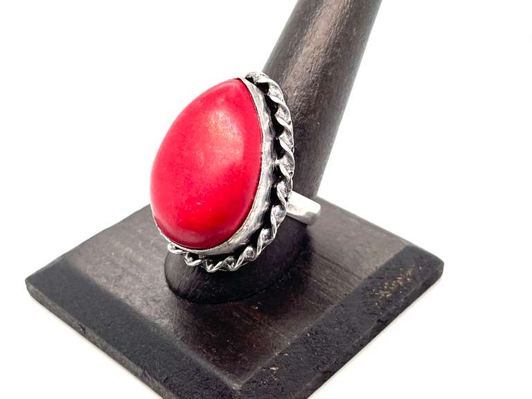 Lot Liquidation! 5 Mixed Tibetan Silver Gemstone Rings