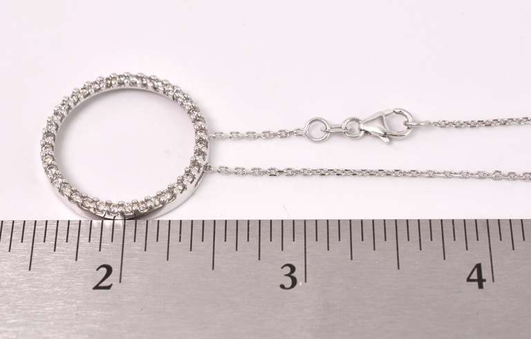 Dazzling Diamond Circle Pendant Necklace in 10K and 14K White Gold