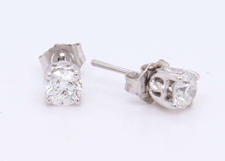 Elegant White Gold Diamond Stud Earrings
