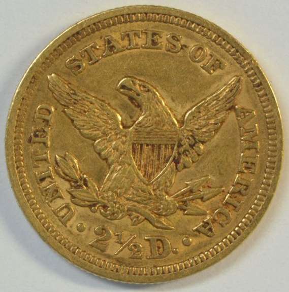 Impressive 1855 US $2.50 Liberty Gold Piece. Nice