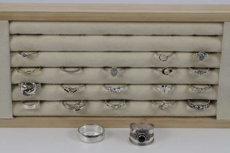 Sterling Silver Curated Ring Assortment Various Sizes & Styles (20 Ring Lot)