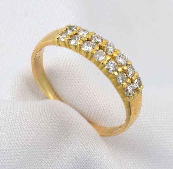 Sparkling 2 Row Diamond Band