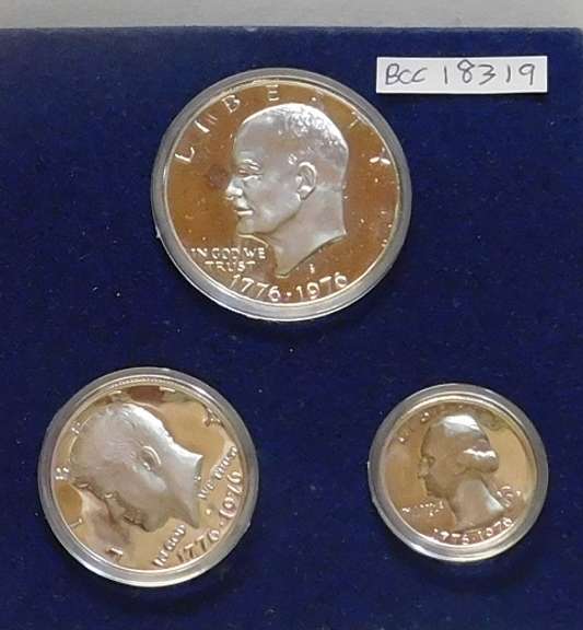1976 3 pc PRF Silver BiCen Set, GEM