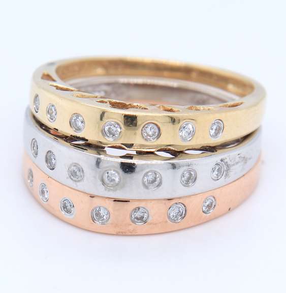 Charming Trio Modern Stackable Diamond Band