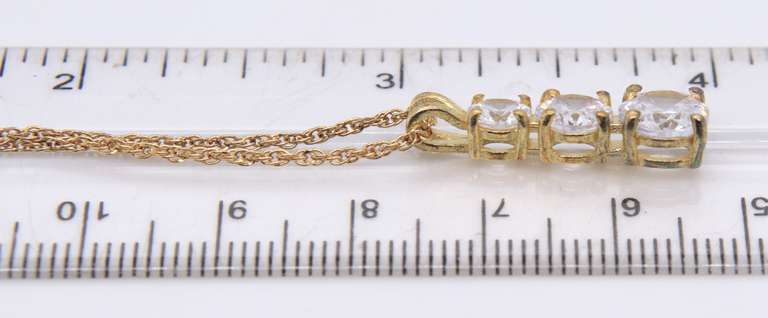 925 Sterling Silver Cubic Zirconia Pendant on Rope Chain Necklace