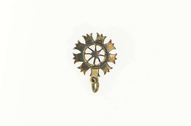10K Yellow Gold Victorian Seed Pearl Flower Cluster Charm/Pendant