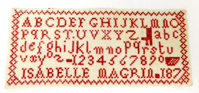 Small Antique 19th Century French Sampler