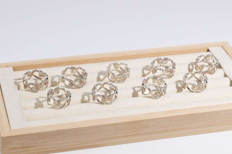 .925 Sterling Silver Heart Ring Lot 9 Rings in Various Sizes