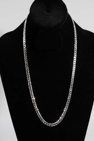 .925 Sterling Silver 5.5mm Super Flat Curb Link Chain 24 Inches