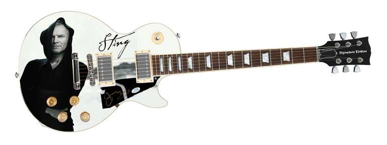 Police Sting Autographed Signed Custom Graphics Photo Guitar ACOA
