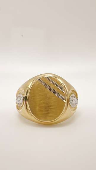 Men's 14kt Solid Yellow Gold & CZ Ring