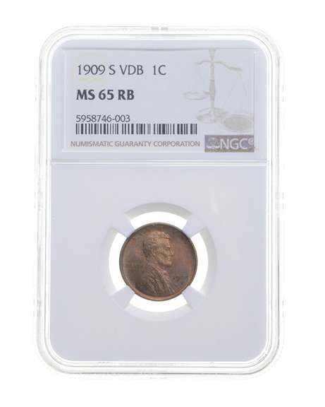 MS65 RB 1909-S VDB Lincoln Wheat Cent - Graded NGC