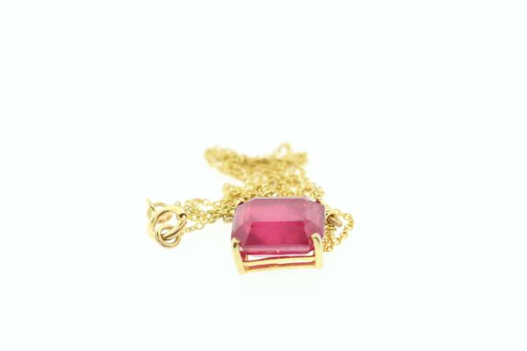 14kt Yellow Gold & Ruby Pendant Necklace