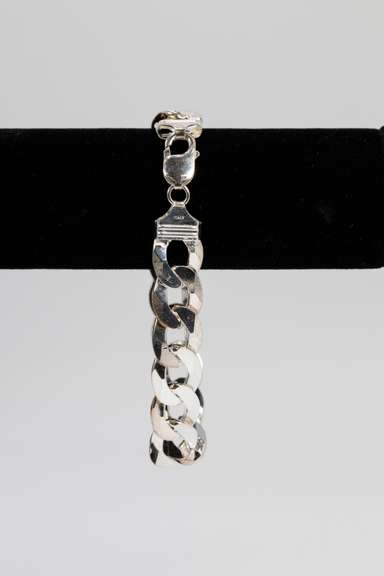 .925 Italian Sterling Silver 14.5mm Curb Link Chain Necklace 9.5 Inches