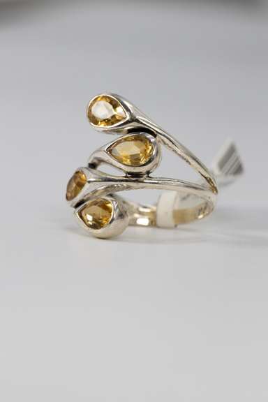 Sterling Silver Natural Citrine Gemstone Ring