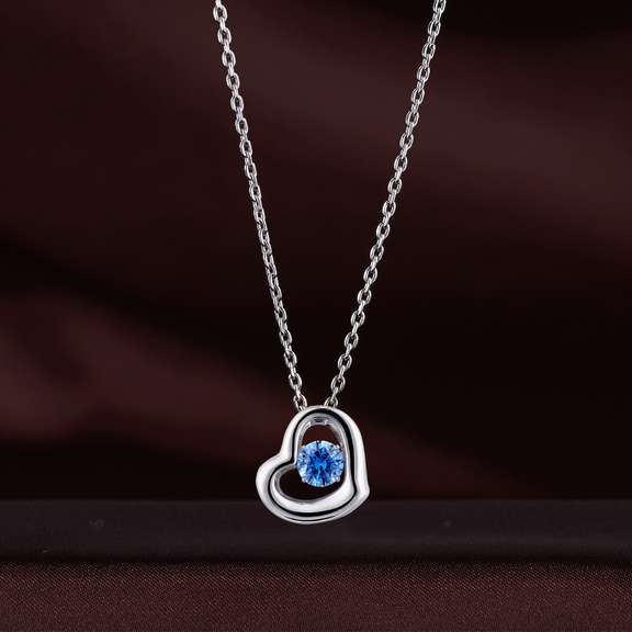 Fancy Blue center stone dancing Pendant