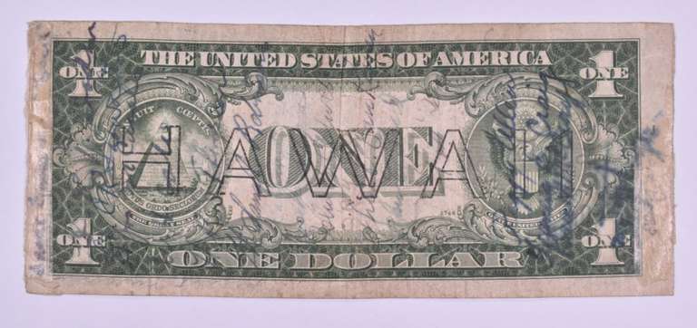 1935-A $1 US Silver Certificate - Hawaii Overprint - Short Snorter