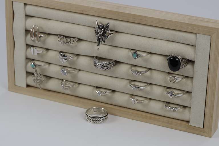 .925 Sterling Silver Curated Lot of 20 Rings Various Sizes & Styles