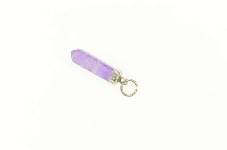 Sterling Silver Amethyst Point Crystal Cute Charm/Pendant