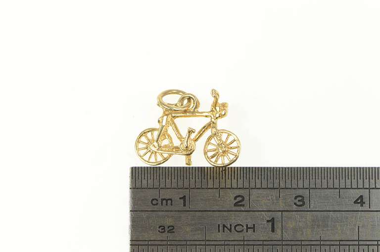 14K Yellow Gold 3D Bike Bicycle Cycling Travel Sport Charm/Pendant