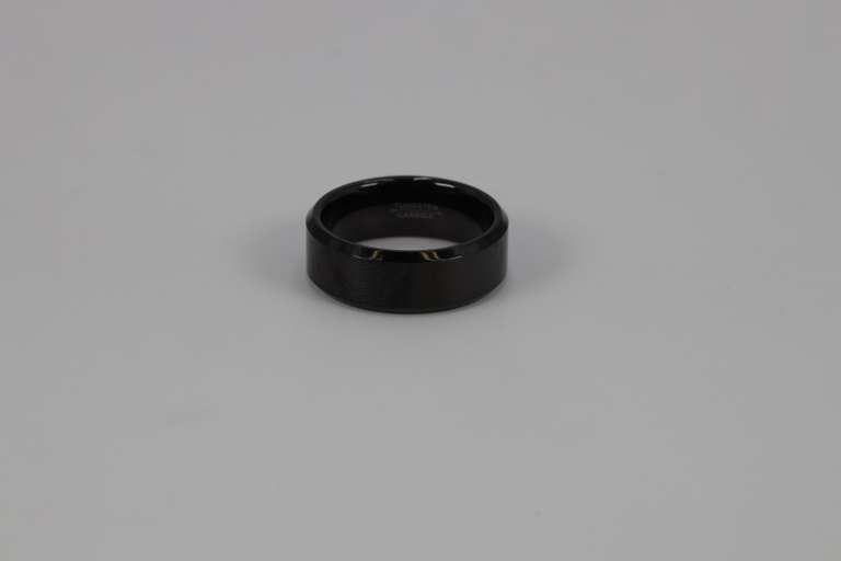 8mm Rose Black Finish Tungsten Carbide Wedding Band Size 10