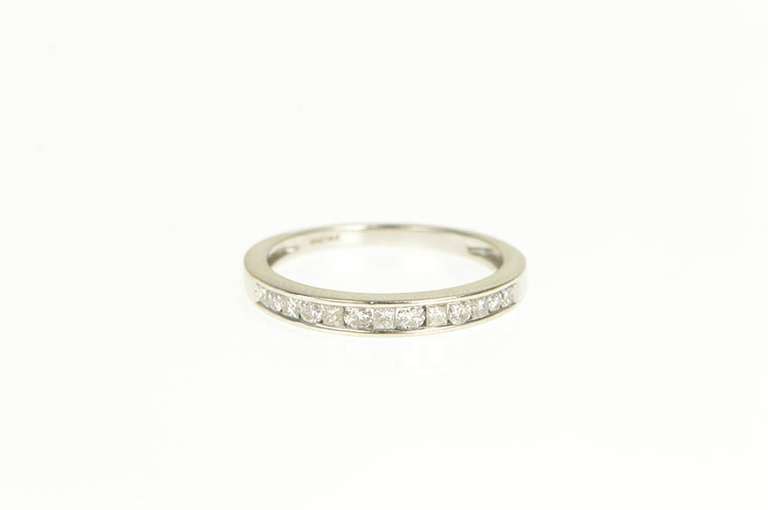 14K White Gold 0.33 Ctw Diamond Classic Wedding Band Ring
