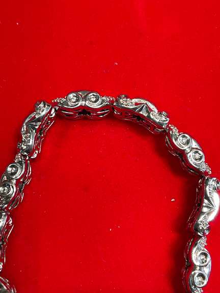 CERTIFIED MEN'S 14K WHITE GOLD AND DIAMOND BRACELET