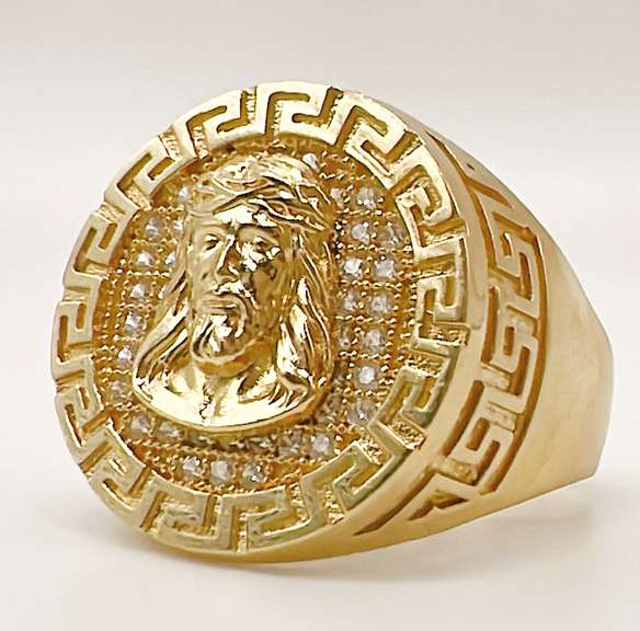 Men's 14kt Solid Yellow Gold & CZ Ring