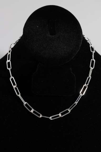 .925 Sterling Silver 6.mm Paperclip Chain 16 Inches