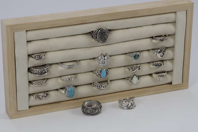 .925 Sterling Silver Ring Assortment Various Sizes & Styles (20 Ring Lot)