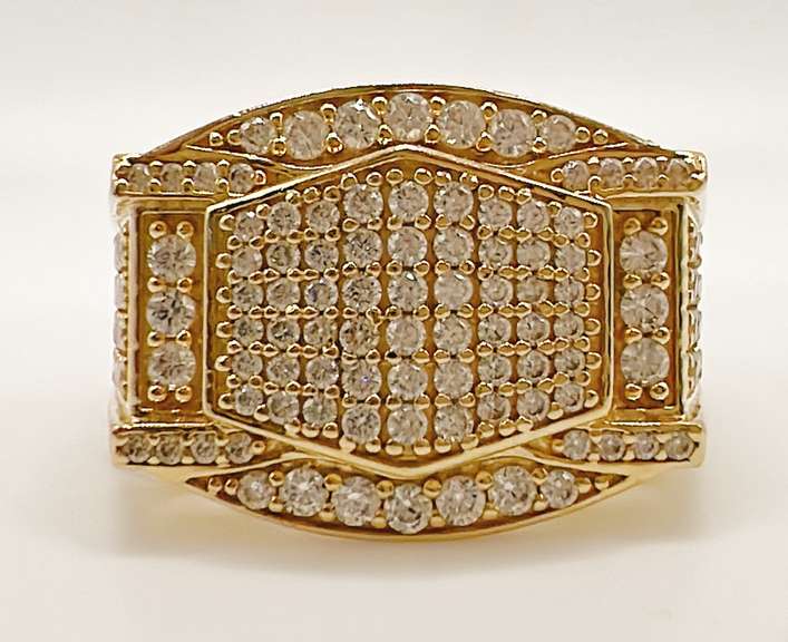 Men's 14kt Solid Yellow Gold & CZ Ring