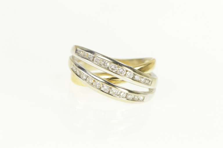 18K Yellow Gold 0.59 Ctw Diamond Layered Wedding Band Ring
